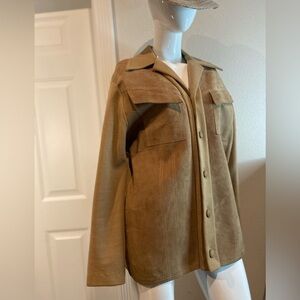 Tundra~Vintage 80’s~100% Pure Virgin Wool & Suede Leather~Shirt/Jacket~Size L